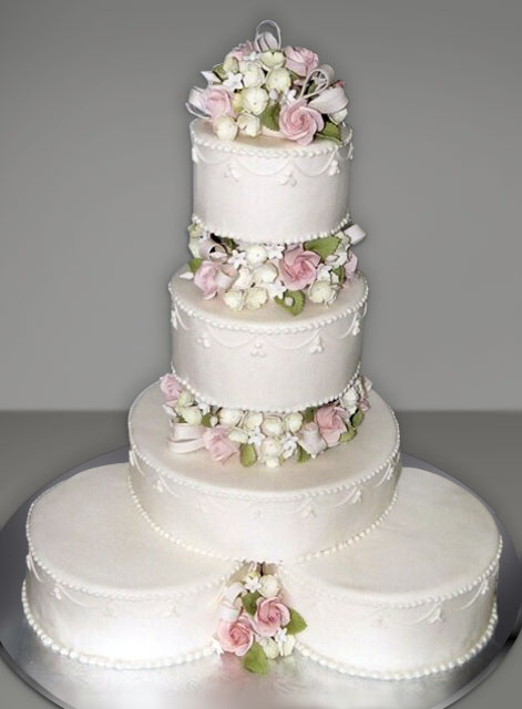 Pink Roses, Hydrangea and Bows - Me Too Cakes \ Amy Landini Kathuria